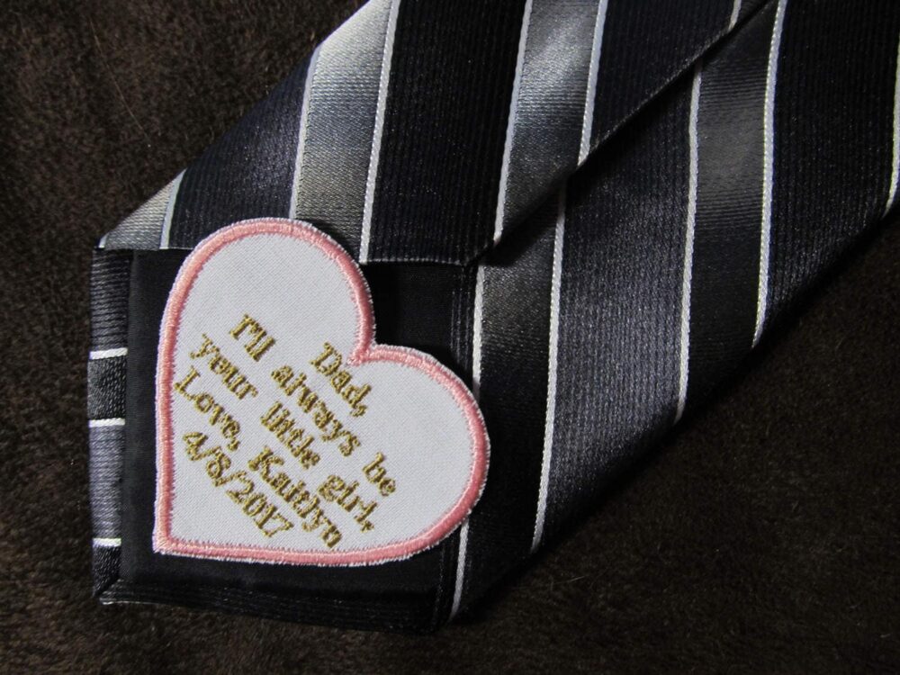 Father Of The Bride Gift Personalized Heart Wedding Tie Patch