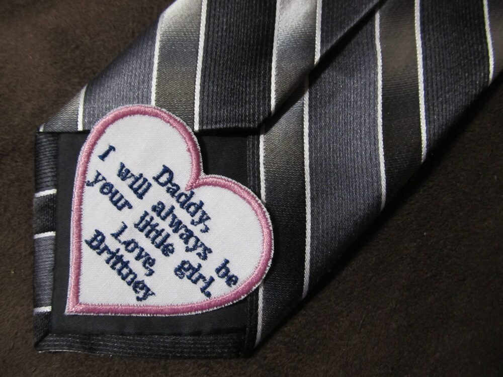 Father Of The Bride Gift Personalized Heart Wedding Tie Patch