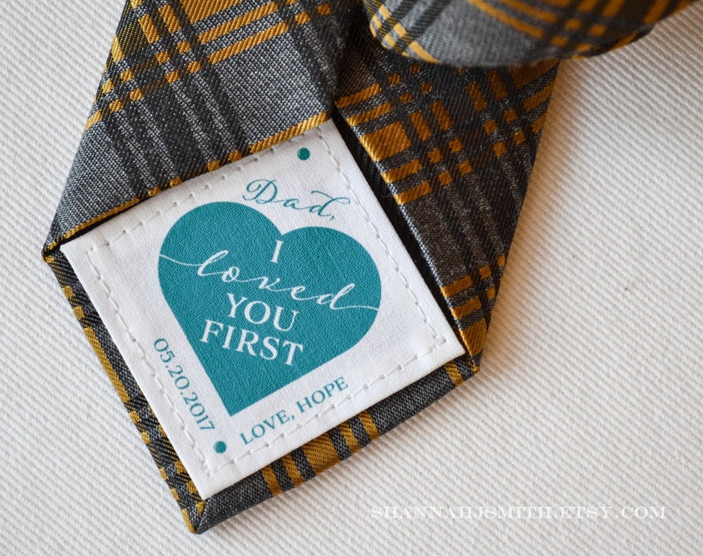 Wedding Tie Patch For Dad, Heart Fathers's Day Tie, Personalized From Bride To I Loved You First, Custom