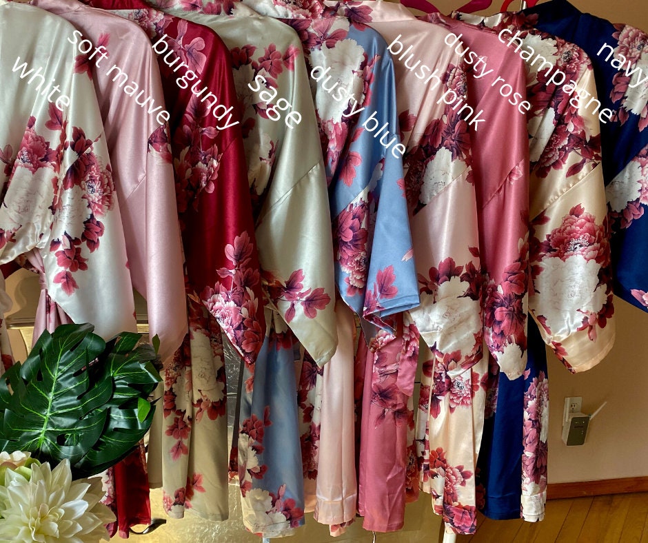 Floral Satin Bridesmaid Robe Wedding Party Gift
