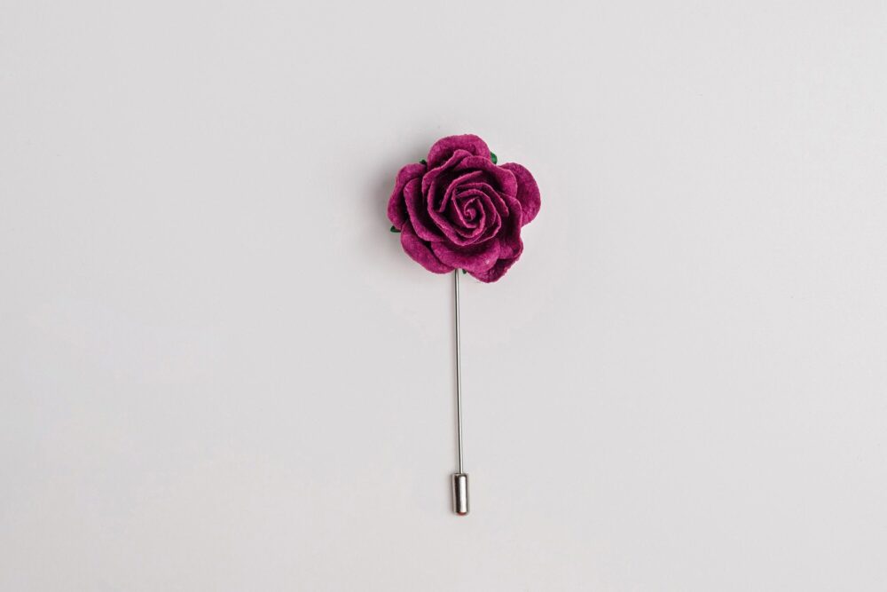 Plum Wedding Lapel Pin, Rose Boutonniere, Elegant Suit Accessories For Men, Usher Gift Dad, Ring Bearer Brooch, Formal Pin