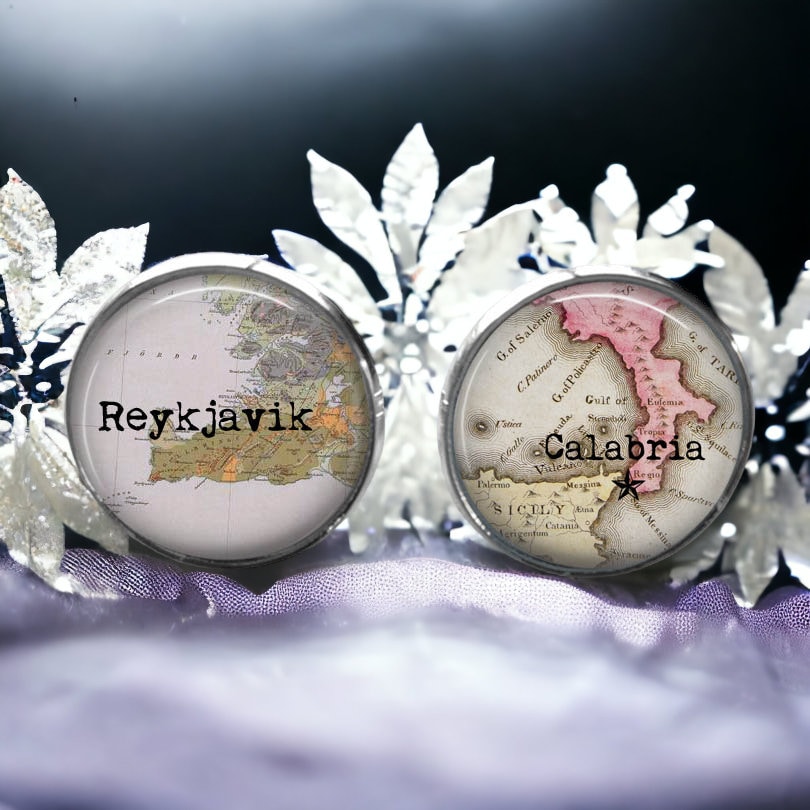 Custom Map Cufflinks - Map Cufflinks Wedding Gift For Groom Cuff Links Bride & Long Distance Love