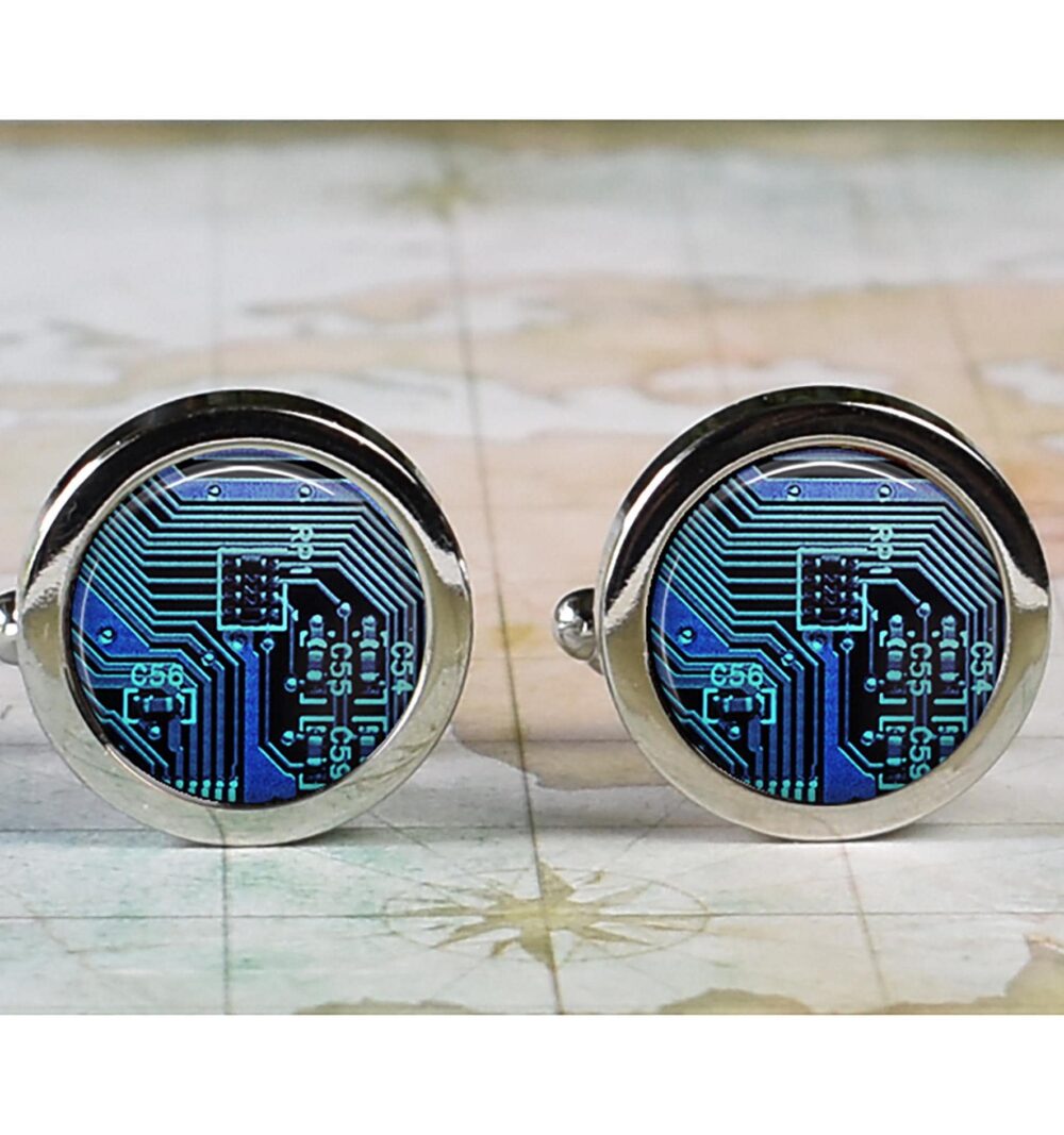 Computer Circuit Board Cufflinks, Computer Cufflinks Gift For Programmer Or Engineer Father's Day Dad Graduation C05