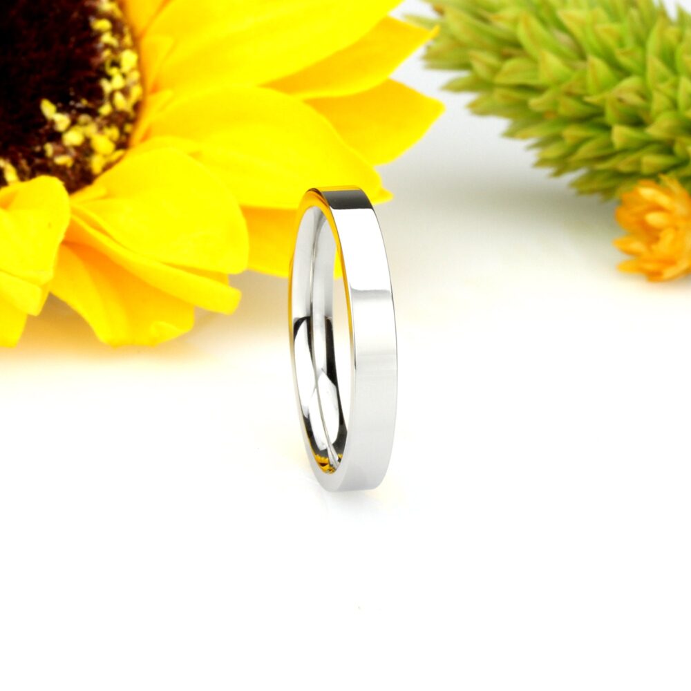 Men Women Fashion 3mm Comfort Fit Stainless Steel Ring Wedding Band Classic Flat Ring(Dctrss303