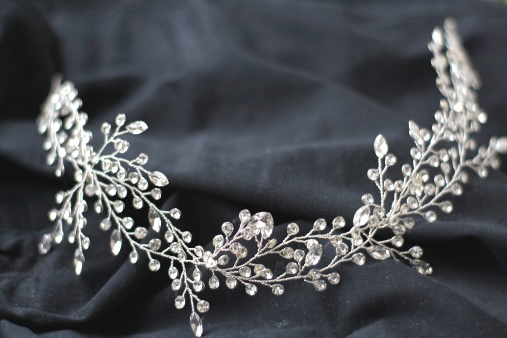 Crystal Wedding Hair Vine Silver Bridal Headpiece, Rhinestone Accessories