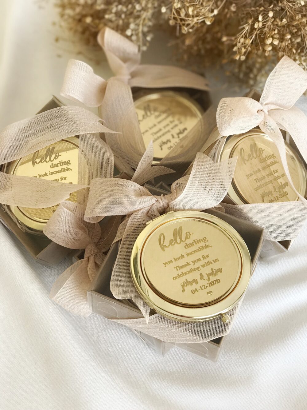 Personalized Compact Mirror Engraved Wedding Favors, Bridesmaid Proposal Gift