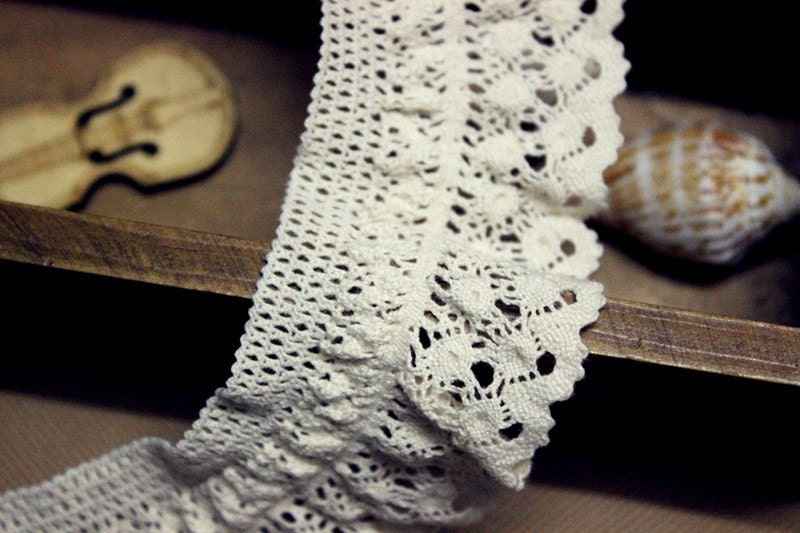 10 Yards 4.5cm 1.77" Wide Beige Elastic Strech Cotton Lace Trim Ribbon Fabric For Clothes Dress Skirt Ql4K55