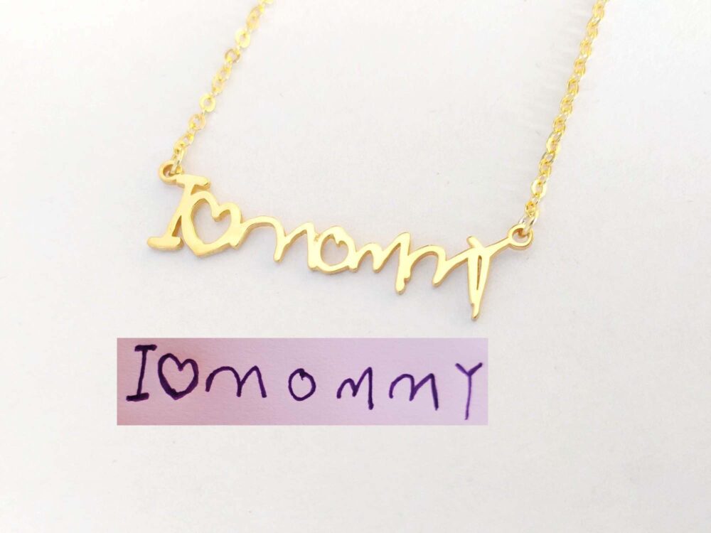 Custom Handwriting Necklace, Tiny Name Signature Dainty Handwritten Necklace, Personalized Jewelry