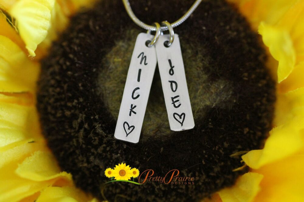 Double Name Bar Necklace, Pendant, Children's Names, Mom Of Twins Gift, Boyfriend Girlfriend Anniversary, Best Friend Gift