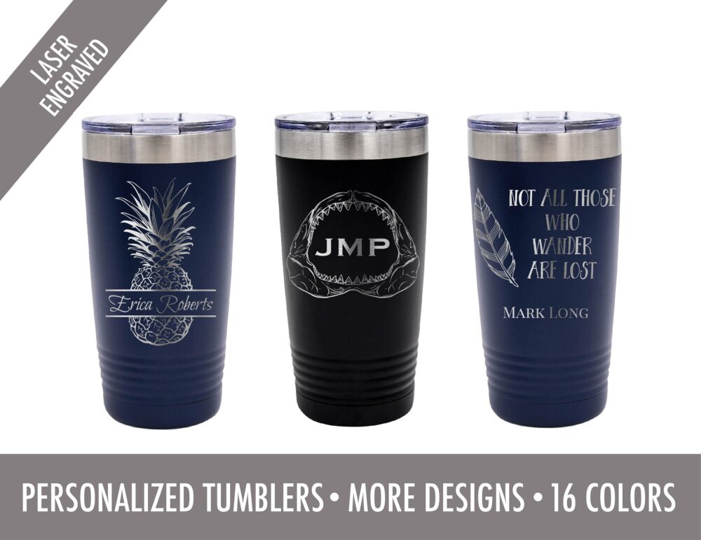 Personalized Stainless Steel Tumblers - 20 Oz Tumbler - Gift For Friend -Gift Co Worker - Engraved Tumbler