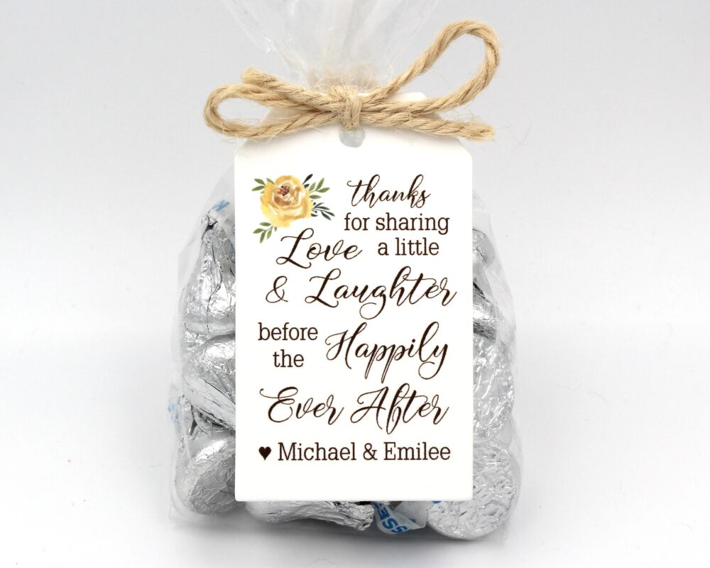 Yellow Rose Rehearsal Dinner Favor Kit | Love Laughter Happily Ever After Wedding Favor Kits, Diy Idea