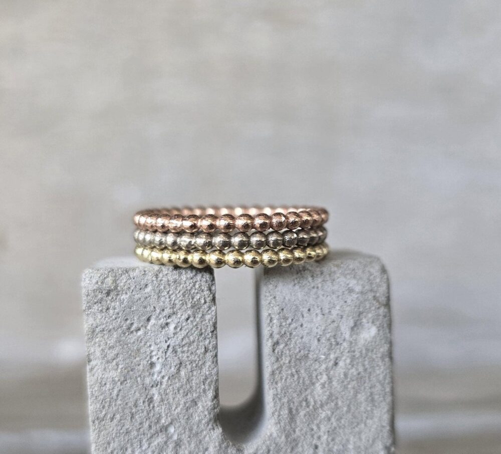 Dot Ball Ring-Wedding Band-stacking Band-Gold Dot Ring-stacking Ring-Set Of Bands - Gold Band