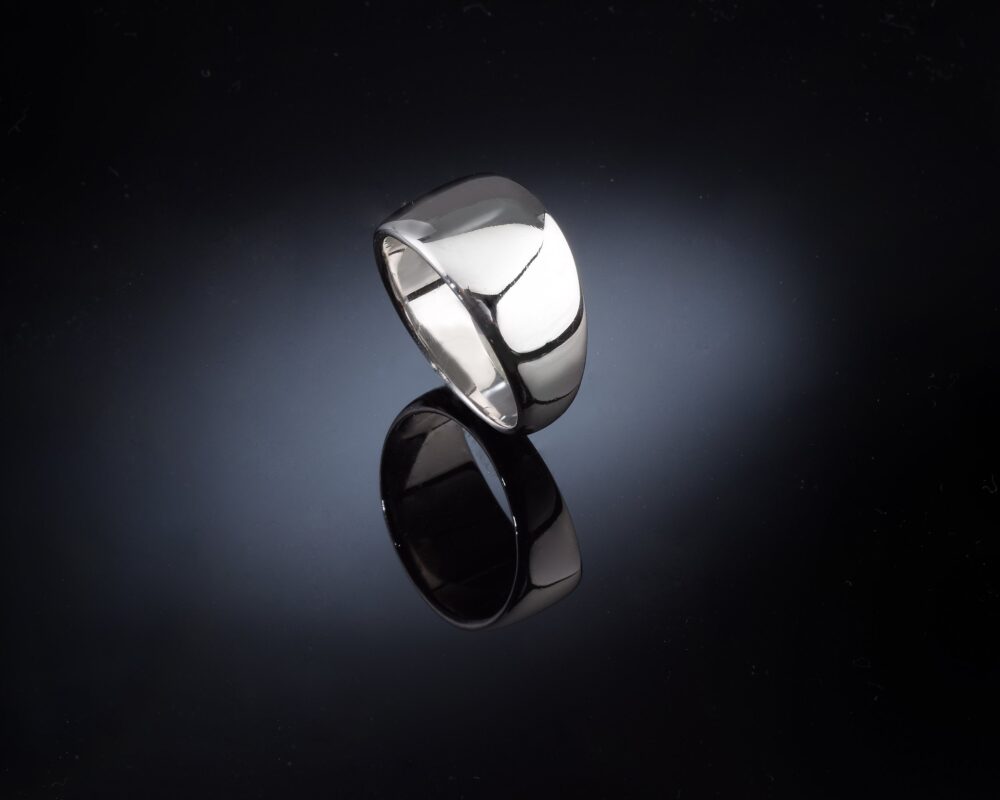 Wedding Bands For Women, Silver Wedding Ring, White Gold Band Wide Ring, Polished Classic Sterling Silver Ring