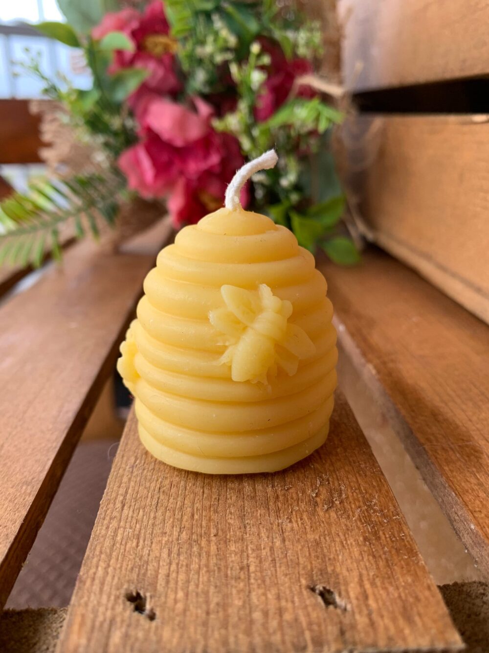 Beehive Beeswax Candle - Votive Size - Natural Miniature Hive Votive - Beehive