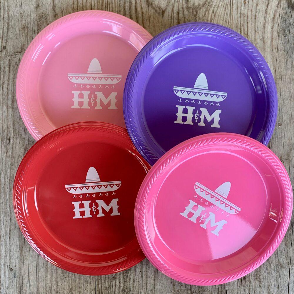 Personalized Plates, Disposable, Plastic, Monogrammed, Custom, Fiesta, Baby, Holiday, Thanksgiving, Christmas, Hanukkah, Wedding, Birthday