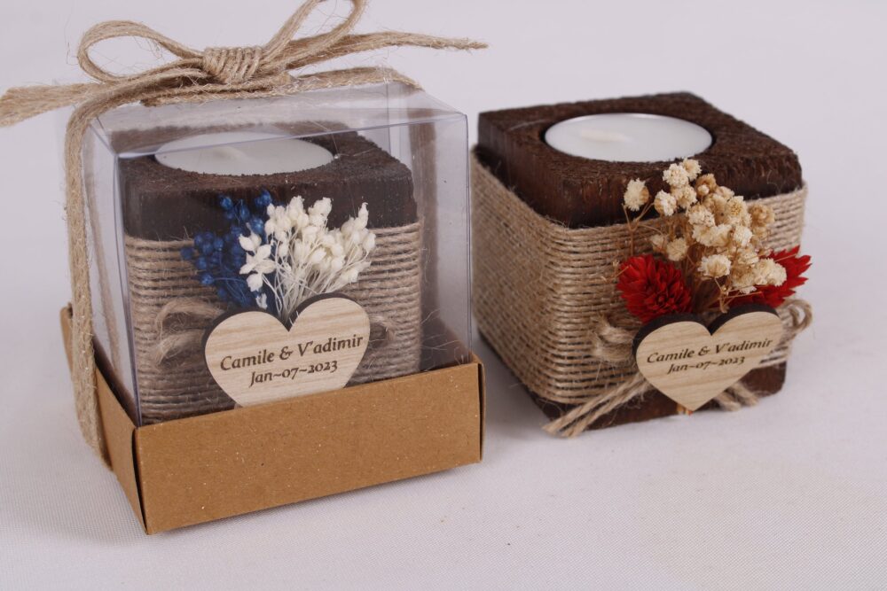 Wedding Favors For Guests, Wooden Candle Holder, Personalized Gifts, Rustic Favors, Tealight Holders, Bridal Shower