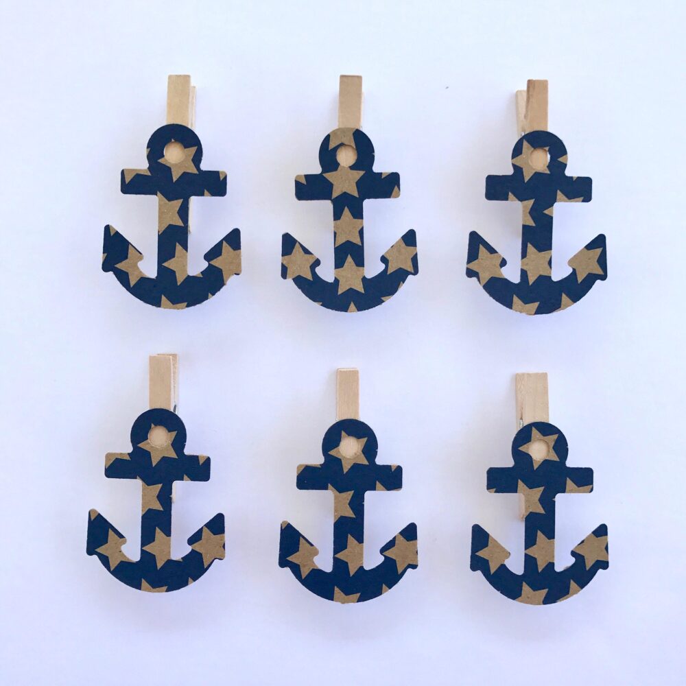 Anchor Clothespins Nautical Wedding Decoration Baby Shower Dont Say Game 4Th Of July Clips Pins Beach Party Favors Sailing Gift Tag