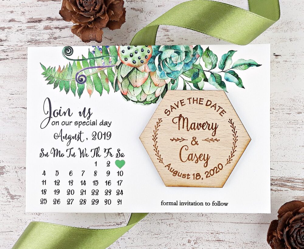 Calendar Save-The-Date Wedding Magnet