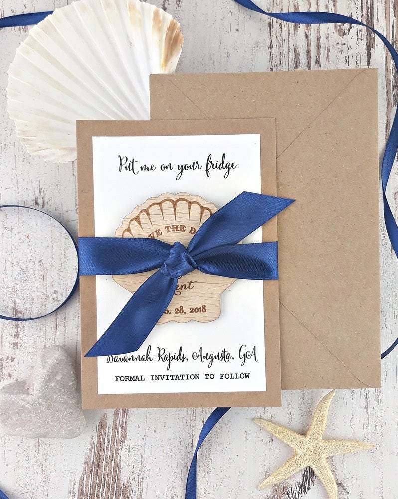 Seashell Save The Date The Magnet Beach Dates Magnets Wedding Favor