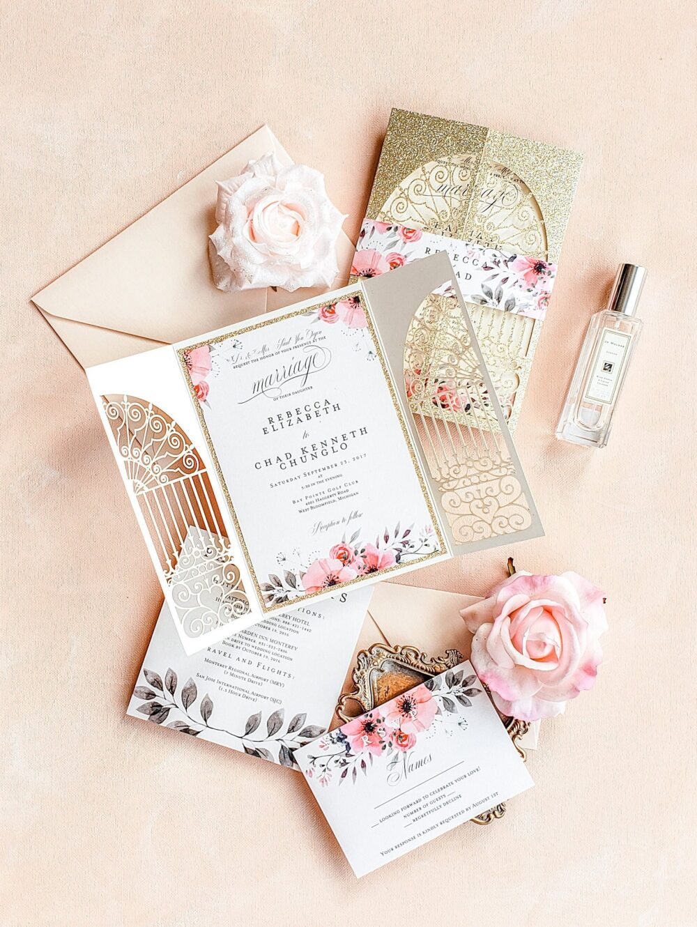 Floral Wedding Invitation, Elegant Invitation Garden, Luxury Invitations {Delightful Design Sample Pack}