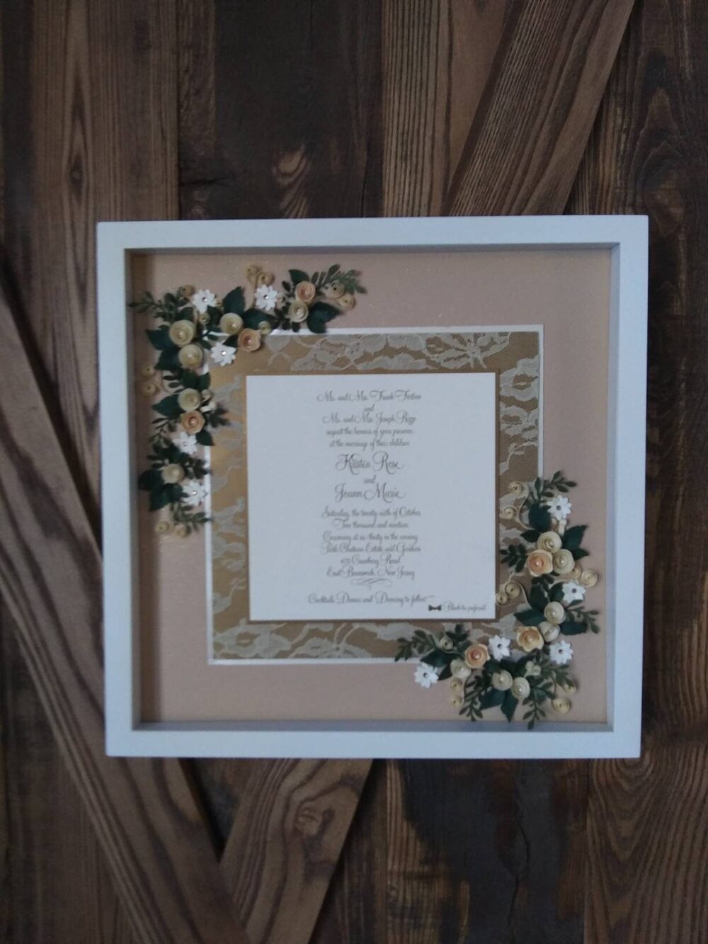 Neutral Blush & Lace Wedding Invitation Gift