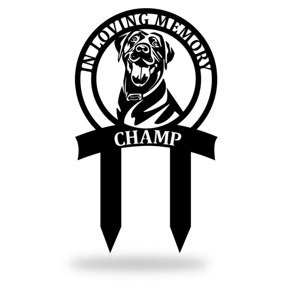 Personalized Dog Memorial Sign | Custom Labrador Grave Marker Pet Loss Yard Stake in Loving Memory Metal Garden Gift