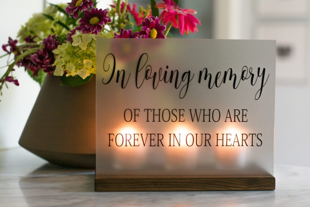 Wedding Memorial Sign - in Loving Memory Acrylic Candle Decor Luminary