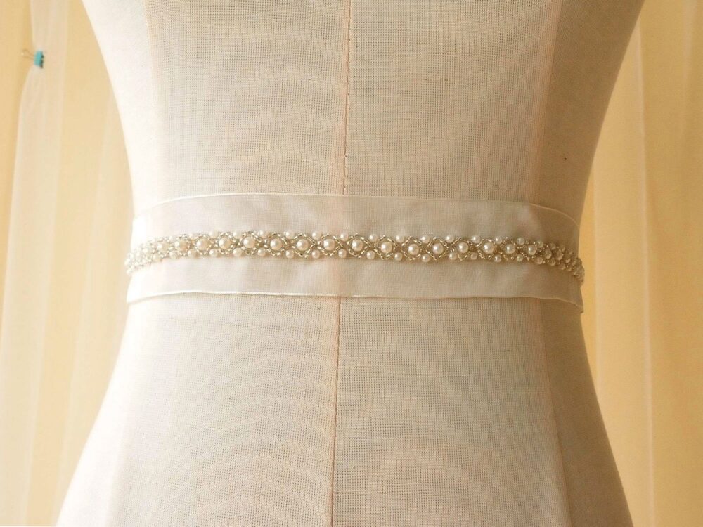1 Yard Pearl Beaded Trim, Wedding Jewelry Trim Of Gown, Bridal Sashes, Shoes, Craft, Epaulette Strass