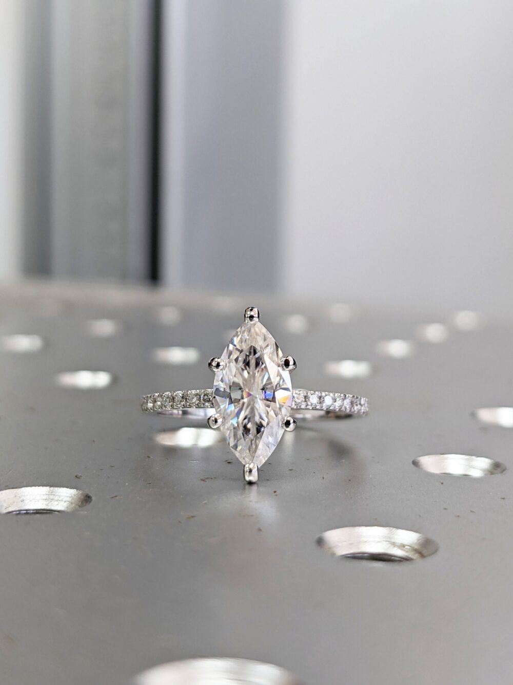 14K Solid Gold Engagement Ring /1.5Ct Marquise Moissanite Wedding Ring/Moissanite Ring/stack Ring/Promise Ring/Rose Gold