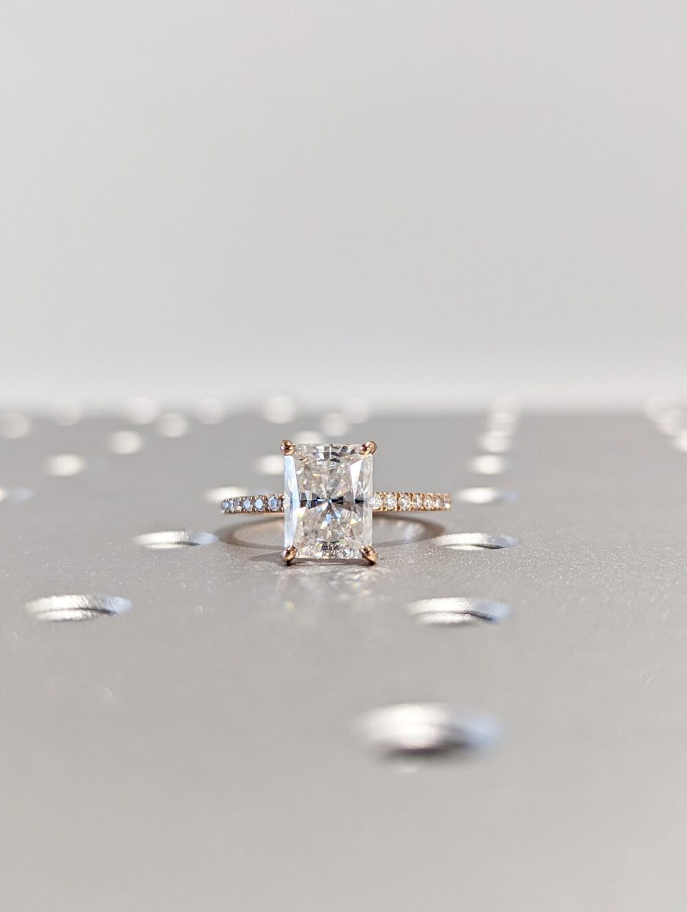 14K Solid Gold Engagement Ring /2.0Ct Radiant Moissanite Wedding Ring/Moissanite Ring/stack Ring/Promise Ring/Rose Gold