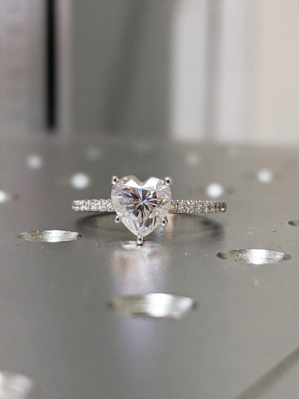 14K Solid Gold Engagement Ring /1.5Ct Heart Moissanite Diamond Wedding Ring/Moissanite Ring/stack Ring/Promise Ring/Rose Gold