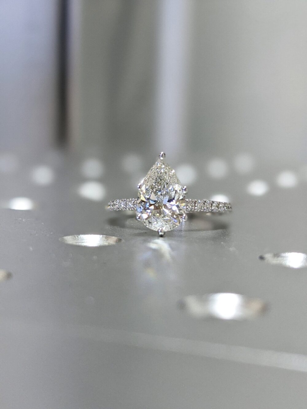 14K Solid Gold Engagement Ring /1.25Ct Pear Moissanite Wedding Ring/Moissanite Ring/stack Ring/Promise Ring/Rose Gold