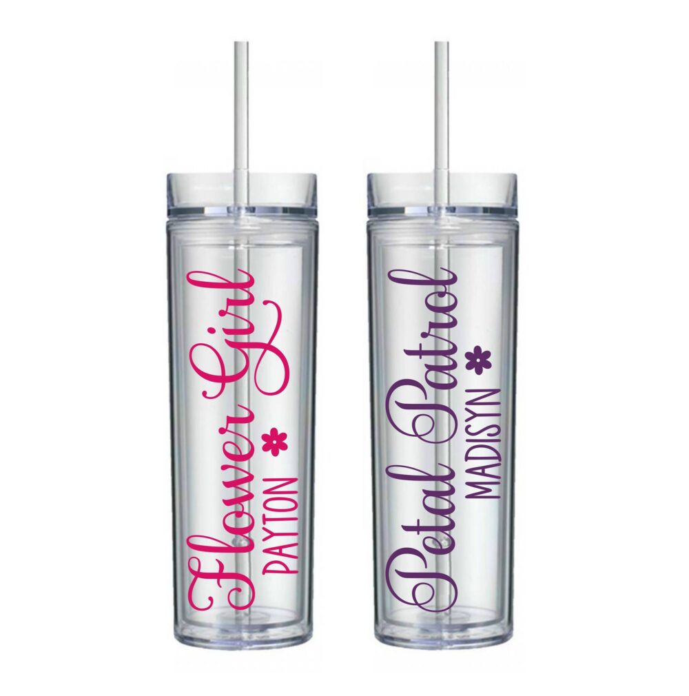 Flower Girl Personalized Tumbler, Petal Patrol Proposal Gift, Kids Wedding Cups, Party Gifts