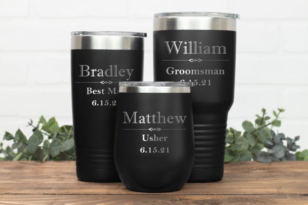 Personalized Tumbler For Groomsman, Black Tumbler, Groomsman Proposal, Wedding Cups, Usher Gift, Man Of Honor, Father The Bride, Groom