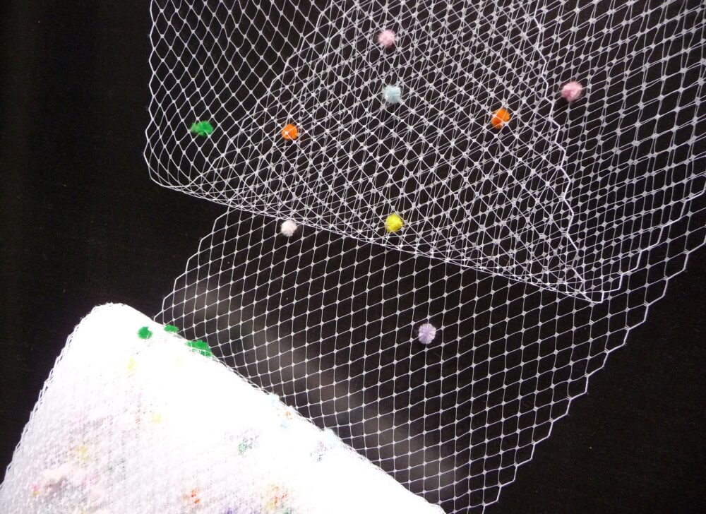 9 Inch White Multi Color Dot Veiling For Hats Millinery Supply Chenille Dotted Birdcage Russian French Netting Diy Veils Blushers