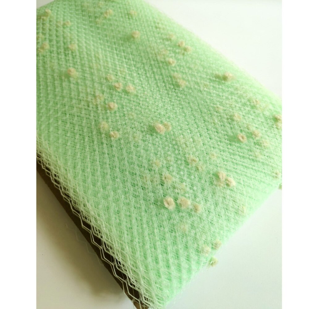 9 Inch Mint Green Dot Veiling Bty For Hats Millinery Chenille Spotted Birdcage Russian French Netting Diy Veils Blushers Fascinators