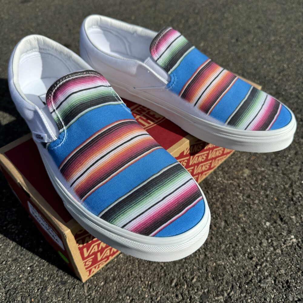 Custom Slip On Vans - Mexican Blanket Men's & Women's Shoes