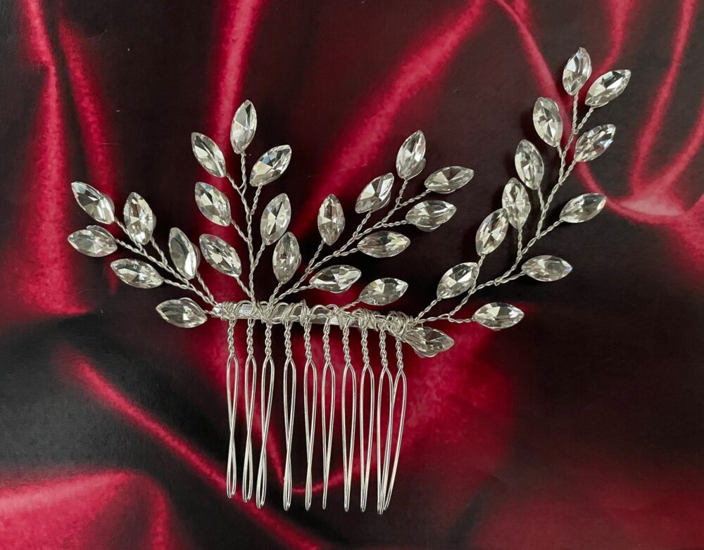 Crystal Bridal Hair Comb Wedding Headpiece With Opal/Clear Stones
