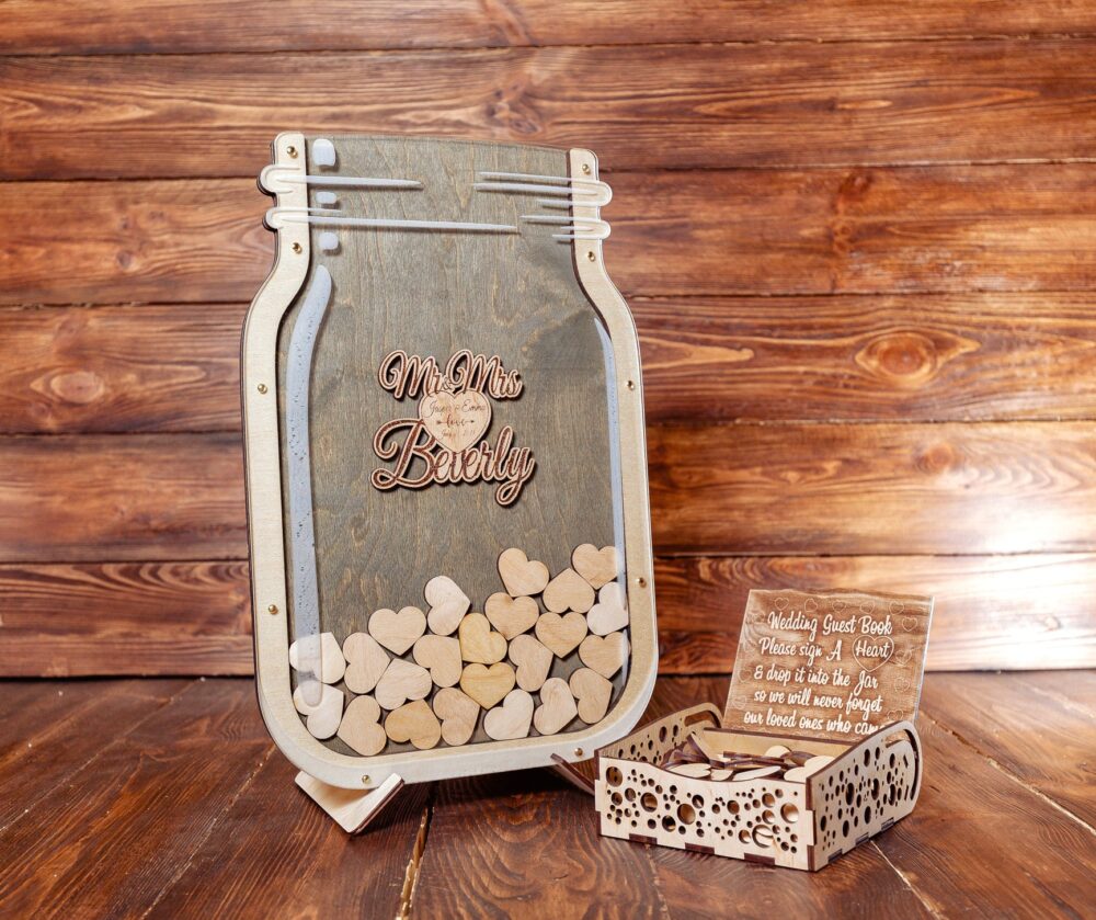 Mason Jar Wedding Guest Book, Rustic Book Alternative, Mason Jar, Wedding, Alternative