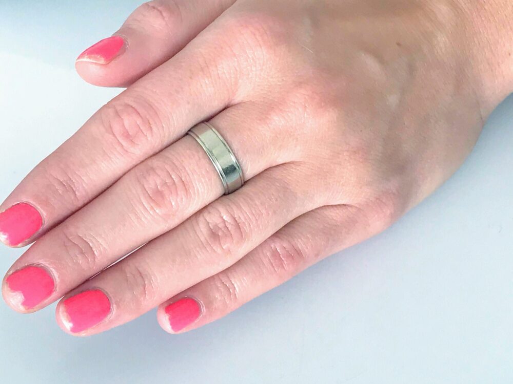 10K Solid White Gold Ring Band, Real Contemporary Clean Band Ring, Modern Minimalist Genuine Chunky Wide Men's Ladies