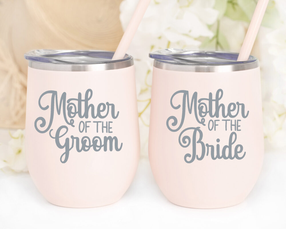 Mother Of The Bride Wine Tumbler, Groom Gift, Groom Cup, Bride Stemless Wine Gift