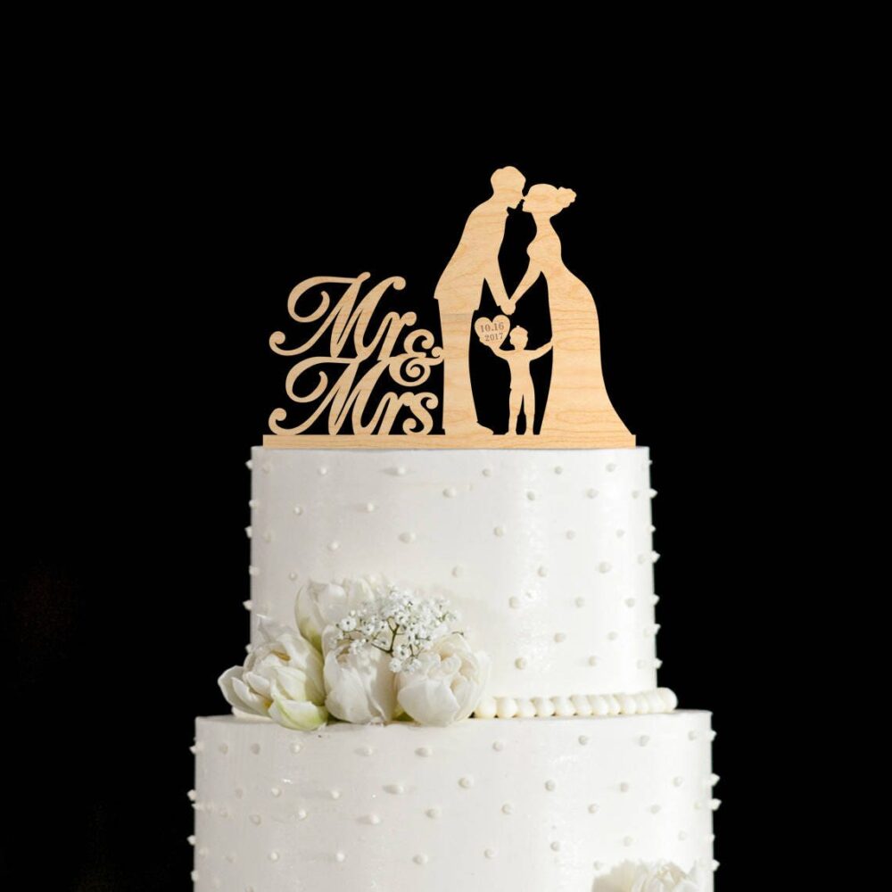 Family Wedding Cake Topper, Family Topper, Family Wedding Cake Topper With Child, Wedding Topper, Cake Toppers For Wedding, 665
