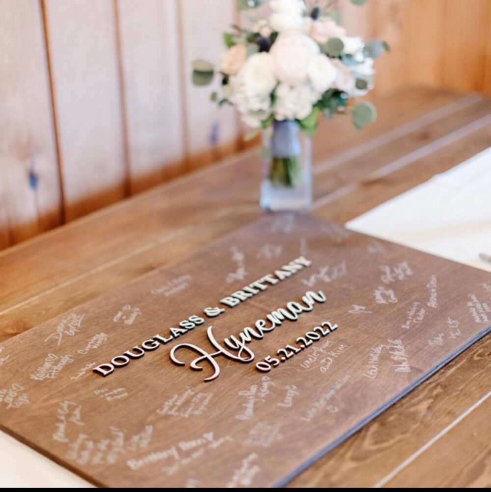 3D Wedding Guest Book Alternative - Rustic Book Wooden Sign Unique Wood Guestbook