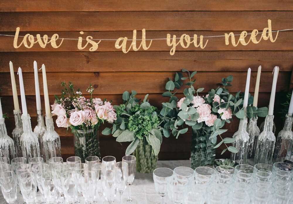 Love Is All You Need Wedding Banner Decoration Engagement Party Decor Bridal Shower Bachelorette