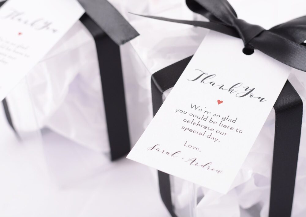 Wedding Gift Tags - Wine Bottle Tags, Favor Box Bag Personalized Hanging