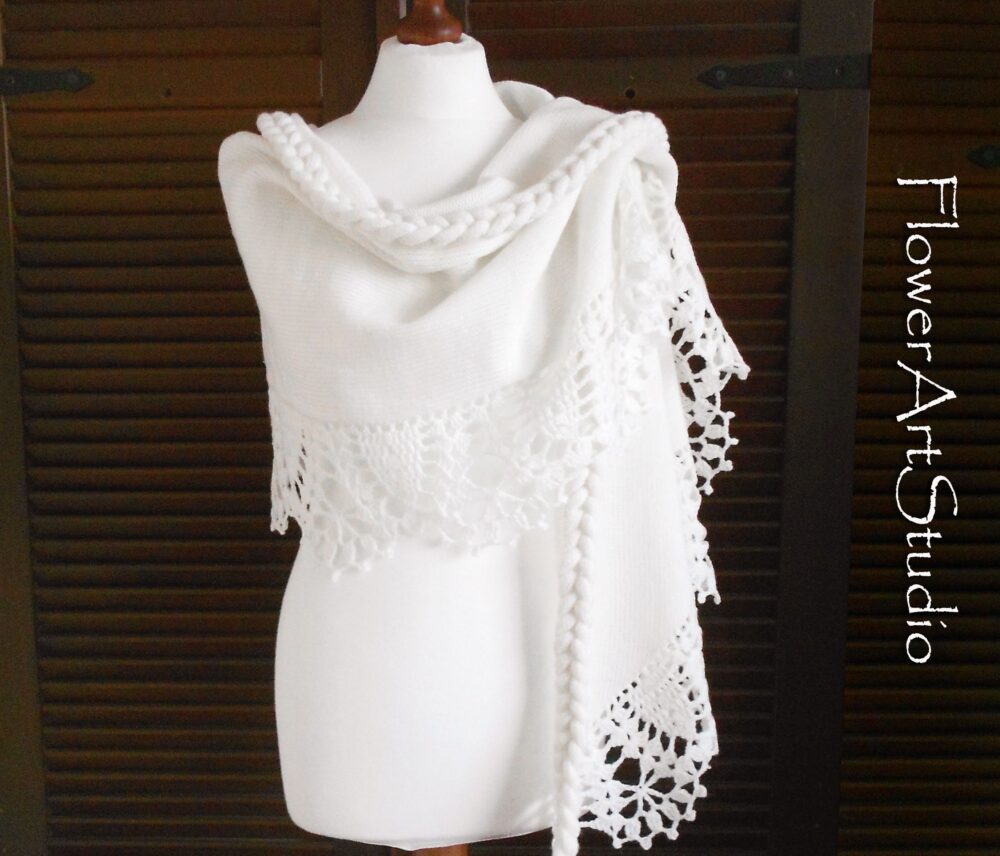 White Wedding Wrap, Bridal Shawl, Cover Up, Sweater, Bolero, Crochet Lace Capelet, Cape, For Bridesmaid
