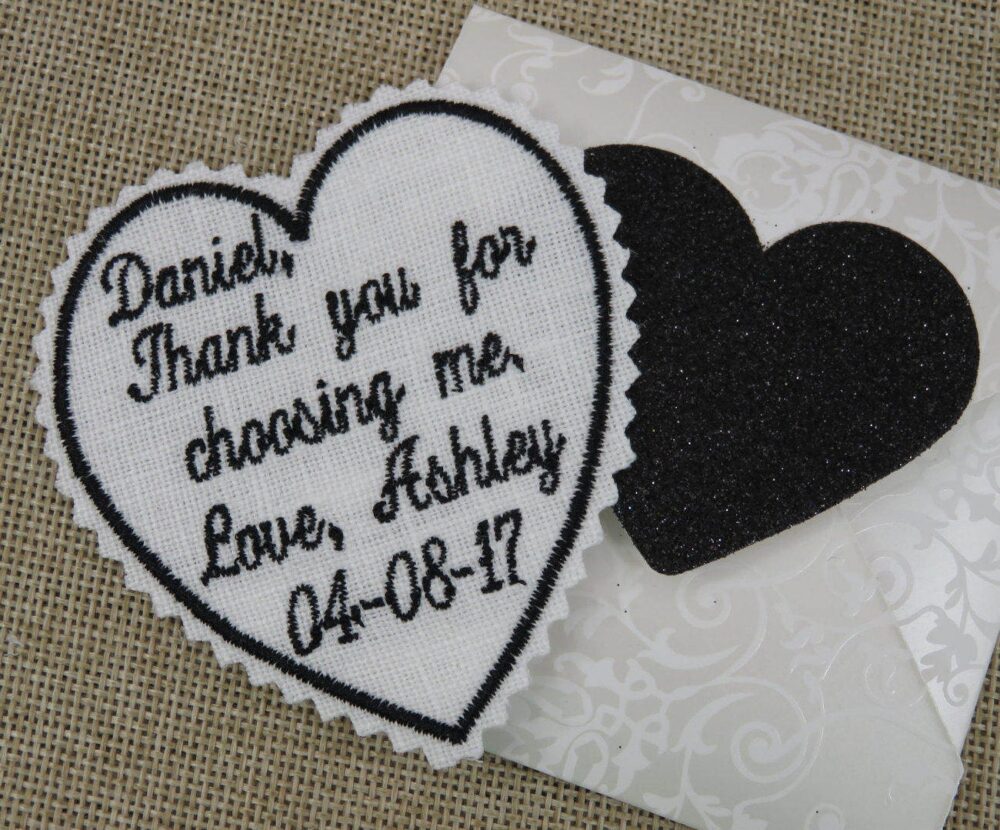 Embroidered Wedding Tie Patch, Bride Gift To Groom On Day - For Or For Father Of The Or