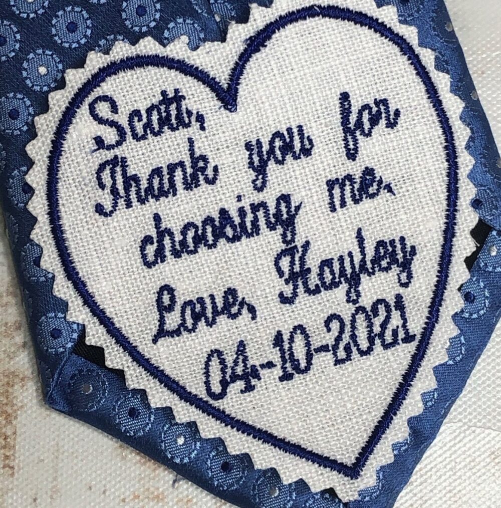 Embroidered Wedding Tie Patch, Bride Gift To Groom On Day - For Or For Father Of The Or