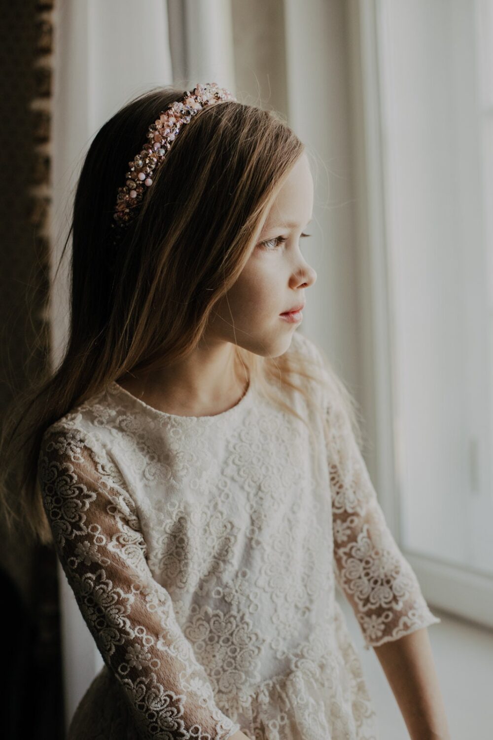 Wedding Flower Girl Hair Accessories, Piece, Hairband, First Communion Headband, Headpiece