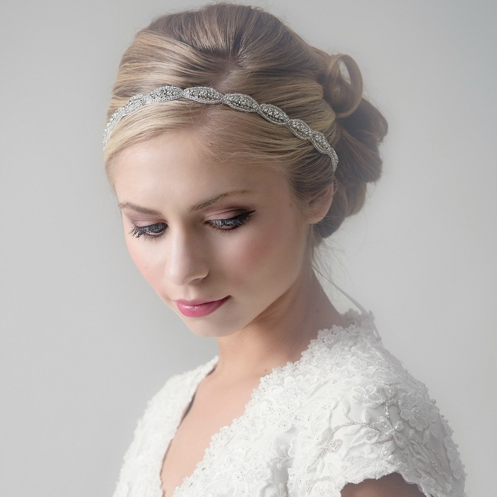 Rhinestone Bridal Headband, Wedding Flower Girl Headband, Crystal Bohemian Baby Headbands, Baby Headband